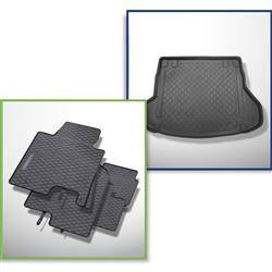 Sada: gumové koberečky + rohož do zavazadlového prostoru pro Kia Ceed II Kombi (09.2012-08.2018) - Guardliner - také pro modely s upevňujícími kolejnicemi
