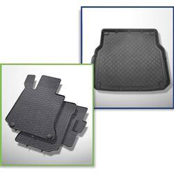 Sada: gumové koberečky + rohož do zavazadlového prostoru pro Mercedes-Benz Třída C W204 Kombi (12.2007-09.2014) - Guardliner - pro všechny modely