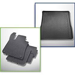 Sada: gumové koberečky + rohož do zavazadlového prostoru pro Peugeot 308 II SW (06.2014-....) - Cool liner - také pro modely s upevňujícími kolejnicemi