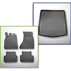 Sada: koberečky TPE + rohož do zavazadlového prostoru pro Audi A4 B8 Limuzína (01.2008-10.2015) - Aristar - Cool liner - také pro verzi Quattro