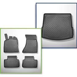 Sada: koberečky TPE + rohož do zavazadlového prostoru pro Porsche Macan SUV (03.2014-....) - Aristar - Guardliner - také pro modely s upevňujícími kolejnicemi
