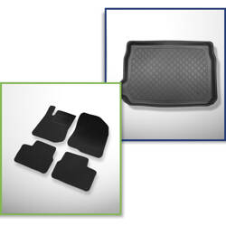 Sada: plstěné koberečky + rohož do zavazadlového prostoru pro Peugeot 2008 I (04.2013-12.2019) 5 dveří - Guardliner