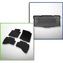 Sada: velurové koberečky + rohož do zavazadlového prostoru pro Citroen C1 I (2005-06.2014) 3 dveří, 5 dveří - Standard
