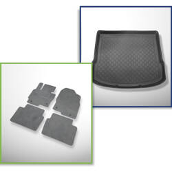 Sada: velurové koberečky + rohož do zavazadlového prostoru pro Mazda CX-5 I KE (02.2012-06.2017) 5 dveří - Guardliner