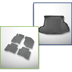 Sada: velurové koberečky + rohož do zavazadlového prostoru pro Nissan X-Trail I T30 (06.2001-05.2007) 5 dveří - Standard