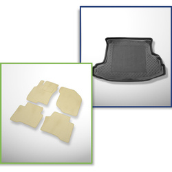 Sada: velurové koberečky + rohož do zavazadlového prostoru pro Nissan X-Trail I T30 (06.2001-05.2007) 5 dveří - Standard