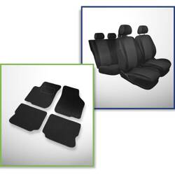 Set: filcové koberečky + autopotahy šité na míru pro Seat Leon I Hatchback (1999-2005) – Practic