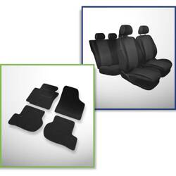 Set: filcové koberečky + autopotahy šité na míru pro Seat Leon II Hatchback (2005-2012) – Practic