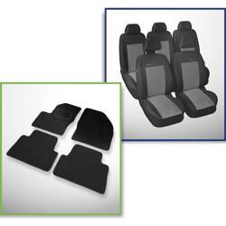 Set: velurové koberečky + autopotahy šité na míru pro Ford C-MAX MPV (2003-2010) – Elegance P-2