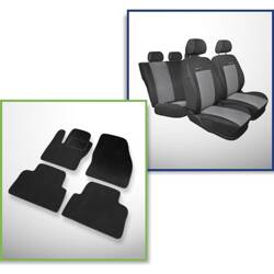 Set: velurové koberečky + autopotahy šité na míru pro Ford Kuga I SUV (2008-2012) – Elegance P-2