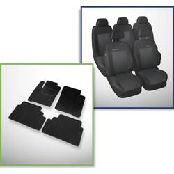 Set: velurové koberečky + autopotahy šité na míru pro Renault Scenic I MPV (1996-2003) – Elegance P-3