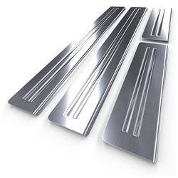 Ocelové kryty na prahy pro Citroen C4 Picasso I MPV (5 dveře) - (2006-2013) - Croni - 2 Line - stříbrný (satén)