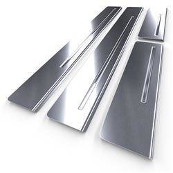 Ocelové kryty na prahy pro Citroen C4 Picasso I MPV (5 dveře) - (2006-2013) - Croni - One Line - stříbrný (satén)