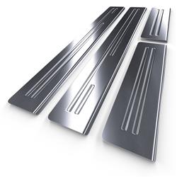 Ocelové kryty na prahy pro Skoda Roomster 5J Van (5 dveře) - (2006-2015) - Croni - stříbrný (mat)