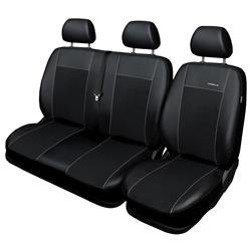 Potahy šité na míru pro Ford Transit Custom Van (2012-....) pouze přední sedadla - návleky na autosedadla - Auto-Dekor - Premium - černá