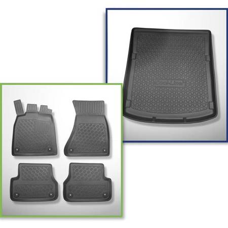 Sada: koberečky TPE + rohož do zavazadlového prostoru pro Audi A6 C7 Limuzína (03.2011-05.2018) - Aristar - Cool liner - také pro verzi Quattro