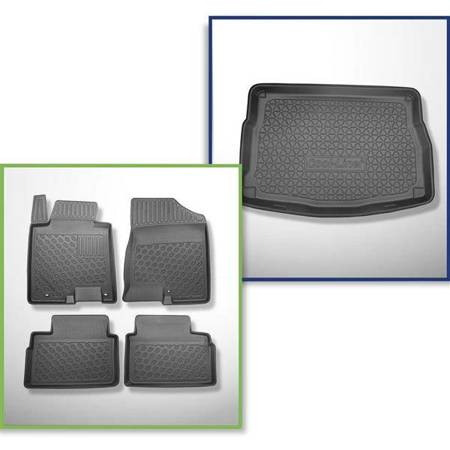 Sada: koberečky TPE + rohož do zavazadlového prostoru pro Kia Ceed II Hatchback (05.2012-05.2018) - Aristar - Cool liner - horní zavazadlový prostor (se schránkou)