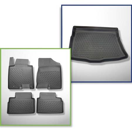 Sada: koberečky TPE + rohož do zavazadlového prostoru pro Kia Ceed II Hatchback (05.2012-05.2018) - Aristar - Cool liner - spodní zavazadlový prostor (bez přihrádky)