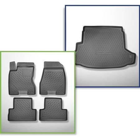 Sada: koberečky TPE + rohož do zavazadlového prostoru pro Nissan X-Trail II T31 SUV (06.2007-07.2014) - Aristar - Cool liner - horní zavazadlový prostor