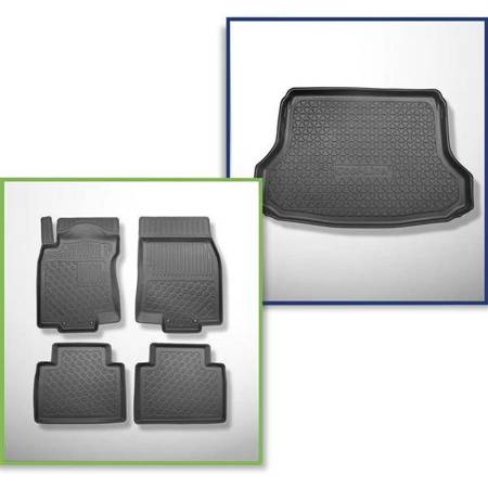Sada: koberečky TPE + rohož do zavazadlového prostoru pro Nissan X-Trail III T32 SUV (08.2014-08.2017) - Aristar - Cool liner - 5 míst; horní zavazadlový prostor (na pohyblivou podlahu); bez třetí řady