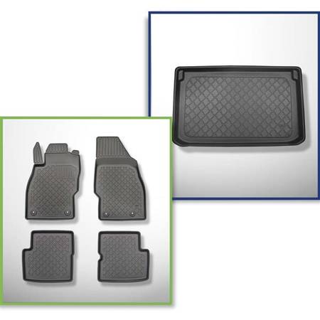 Sada: koberečky TPE + rohož do zavazadlového prostoru pro Opel Corsa IV Hatchback (2006-11.2014) - Aristar - Guardliner - horní zavazadlový prostor (stejná prahová hodnota zatížení)