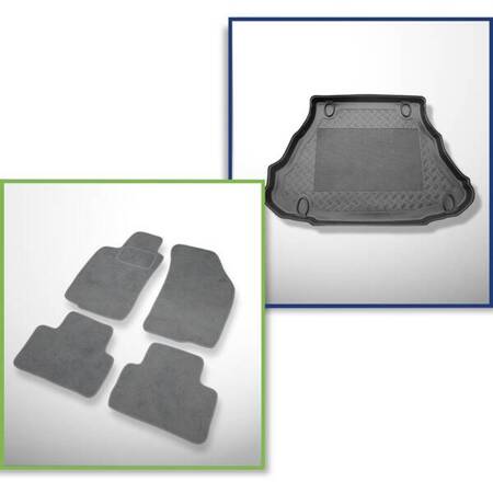 Sada: velurové koberečky + rohož do zavazadlového prostoru pro Alfa Romeo GT (02.2004-2010) 3 dveří - Standard - bez subwooferu v zavazadlovém prostoru