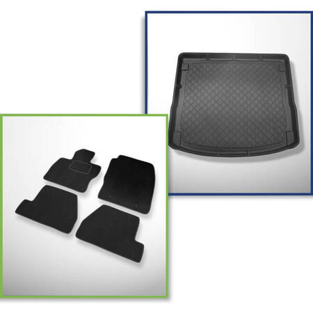 Sada: velurové koberečky + rohož do zavazadlového prostoru pro Ford Focus III (03.2011-08.2018) 5 dveří - Guardliner