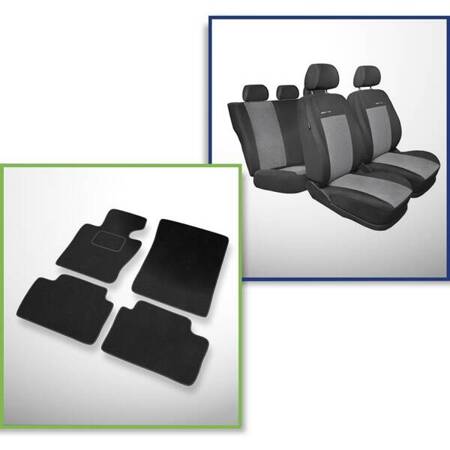 Set: velurové koberečky + autopotahy šité na míru pro BMW X3 SAV (2003-2010) – Elegance P-2