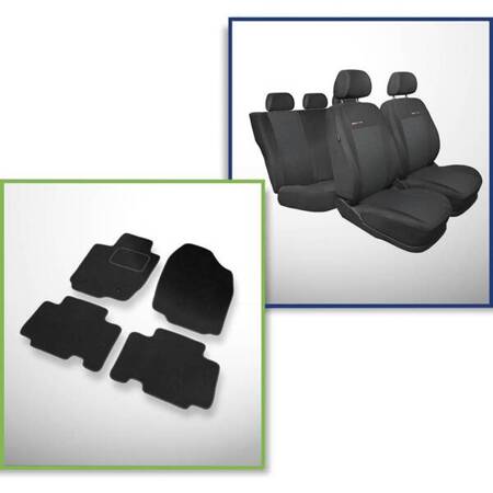 Set: velurové koberečky + autopotahy šité na míru pro Toyota RAV4 III SUV (2006-2012) – Elegance P-3