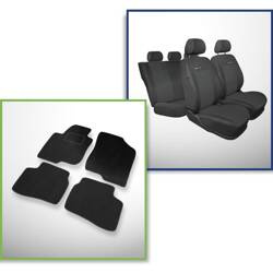 Set: velurové koberečky + autopotahy šité na míru pro Kia Ceed I Hatchback, Kombi (2006-2012) – Elegance P-1
